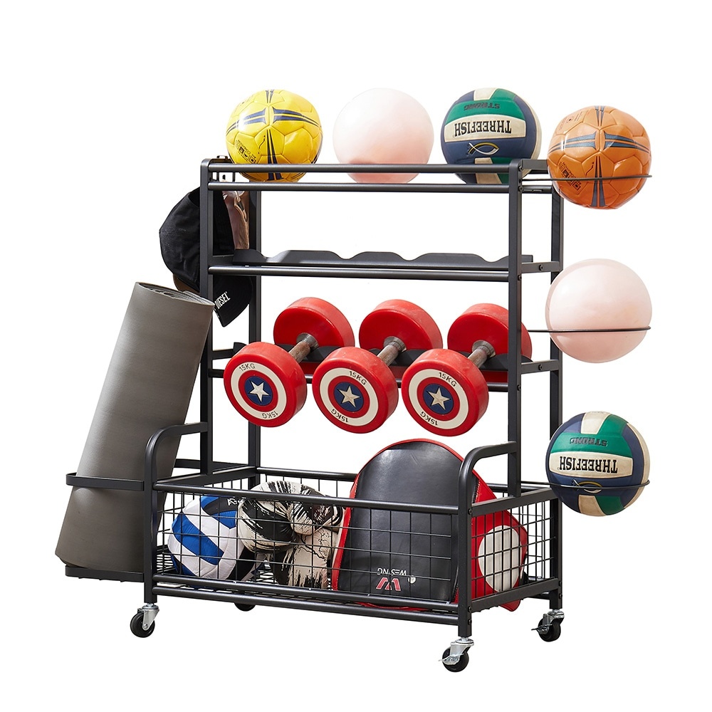 4 Tier Metal Storage Rack With Rolling Wheels