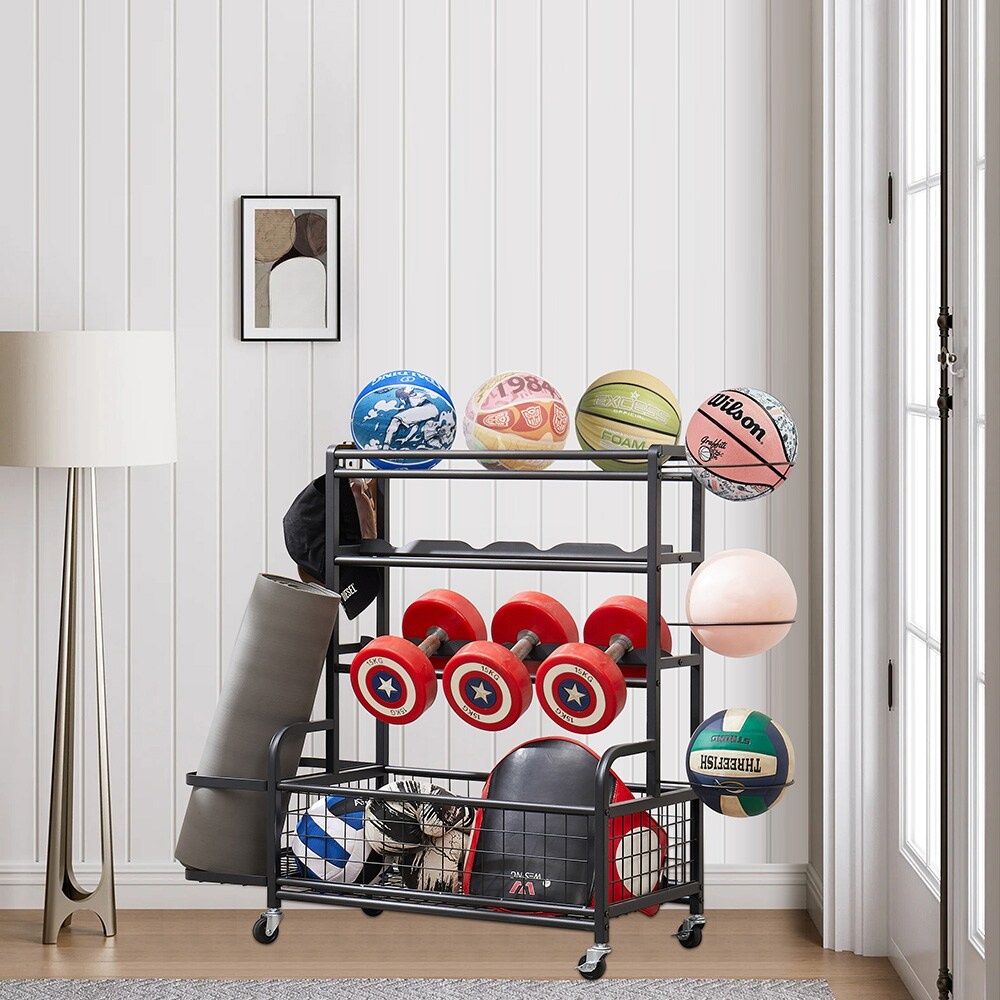 4 Tier Metal Storage Rack With Rolling Wheels