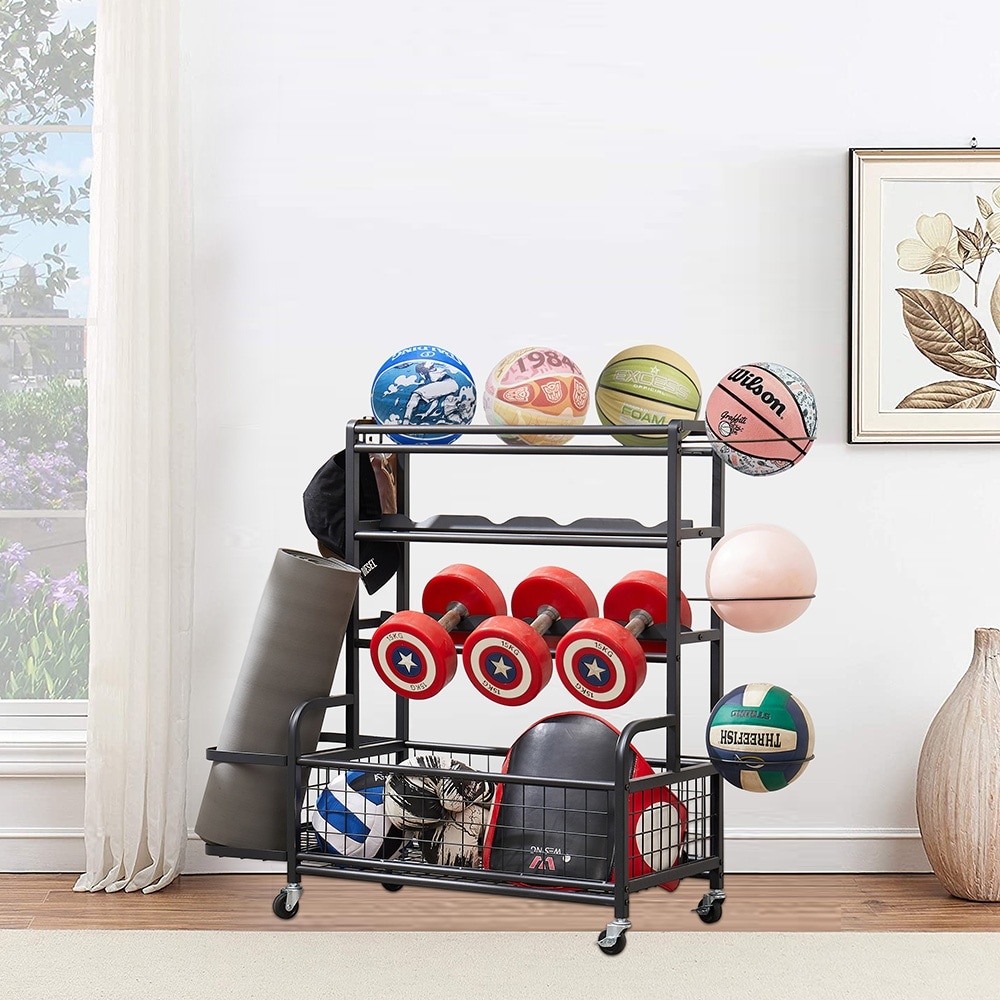 4 Tier Metal Storage Rack With Rolling Wheels