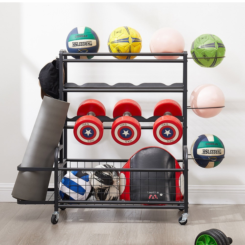 4 Tier Metal Storage Rack With Rolling Wheels